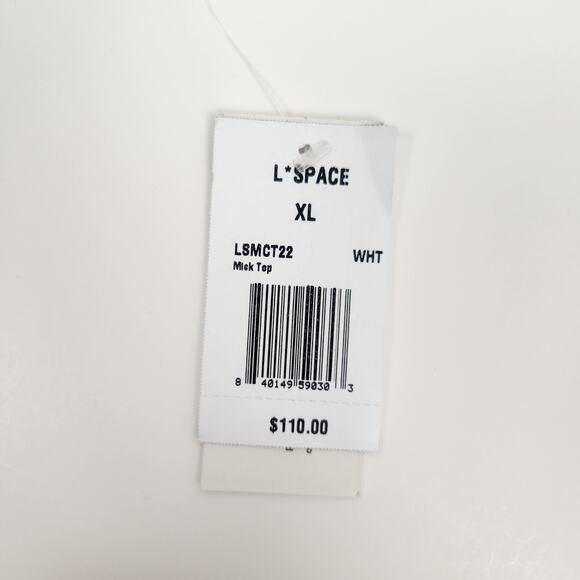 L*Space Mick Bikini Top in White Size XL One Shoulder NWT - Picture 4 of 5